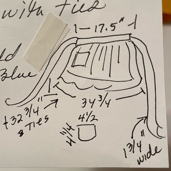 Vintage Handmade Floral Skirt Apron with Long Ties - Picture 6 of 6